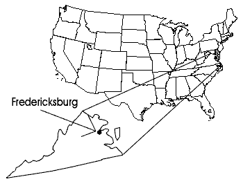 Geographische Lage: Fredericksburg
